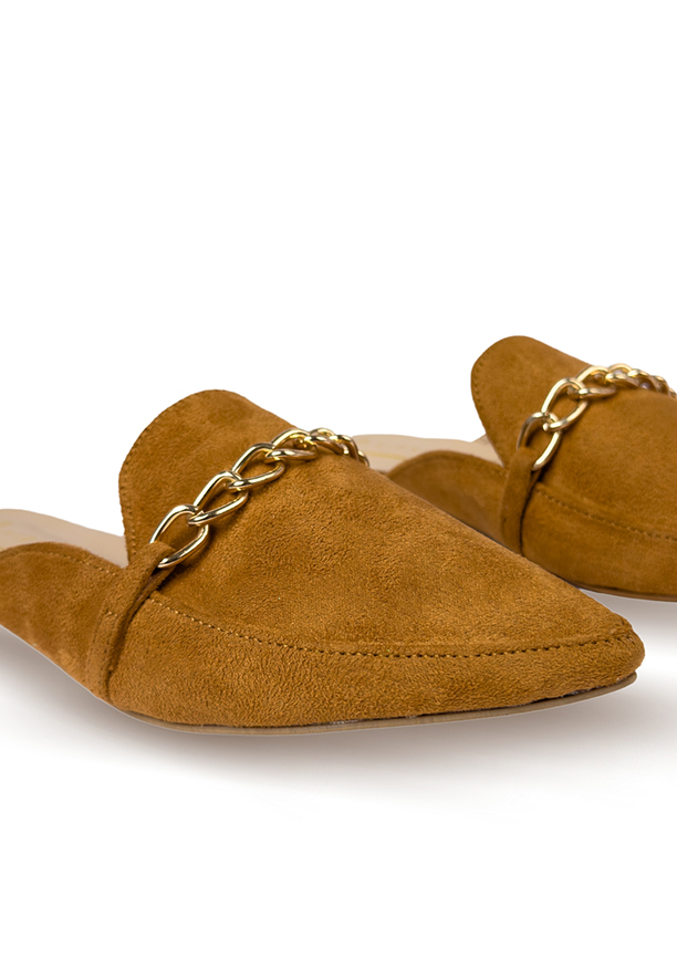 TAN SUEDE CHAIN LOAFER